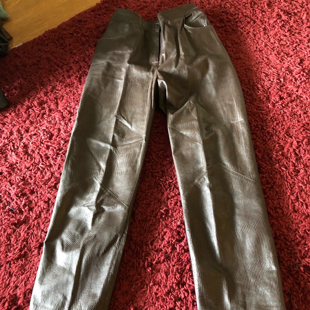 Brown leather pants